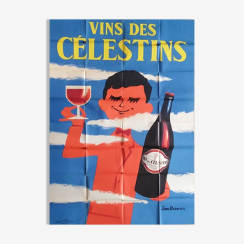 Wines of the Celestials, advertising poster of 1956 Jean Desaleux