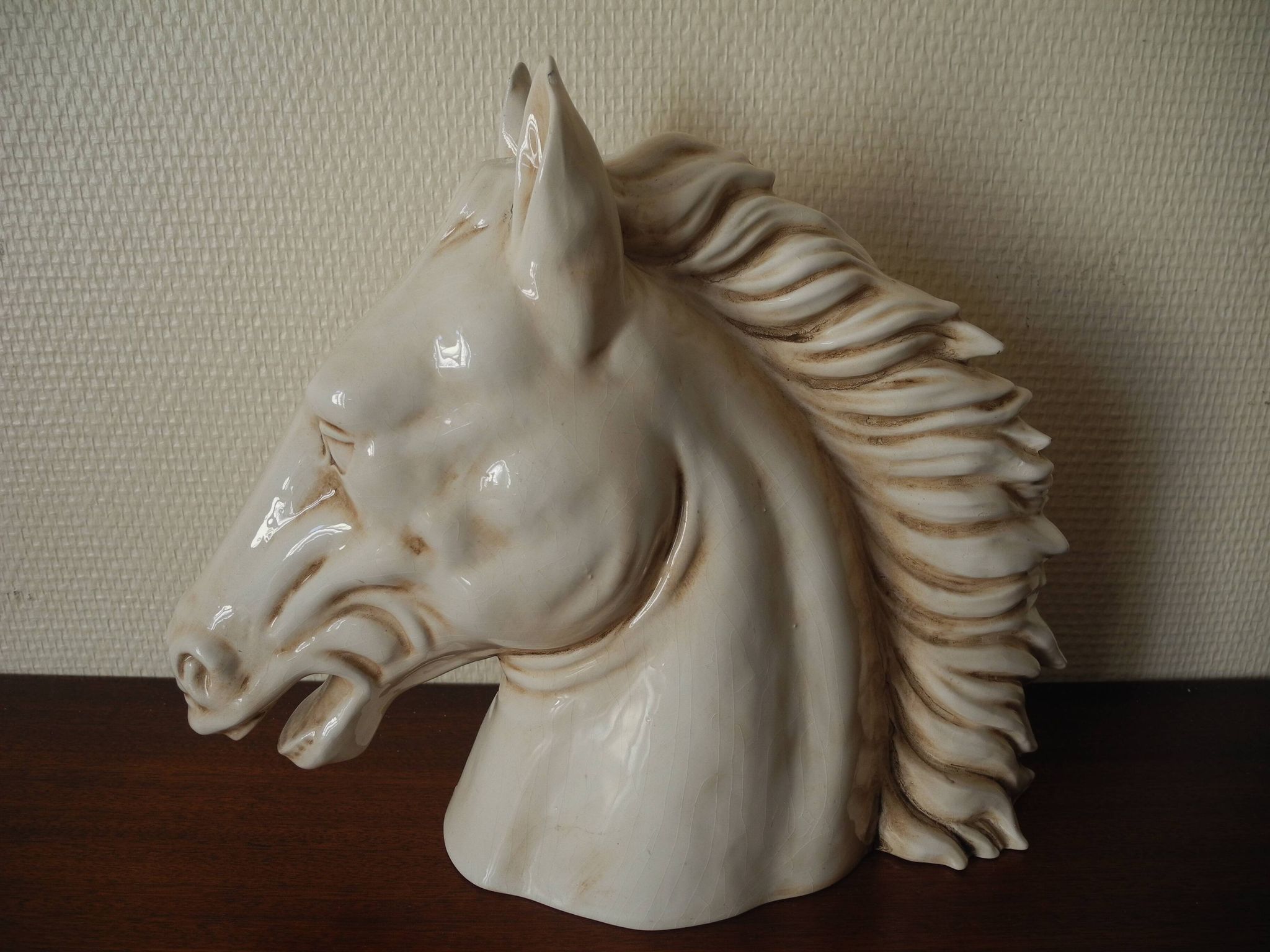 Ceramic horse head lamp base vintage horse lamp base design 70s