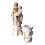 Virgin and Child + small vase. Gilded with fine gold
