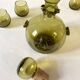 Blown glass liqueur carafe and its 4 small glasses