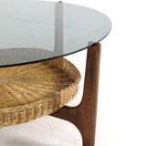 Round coffee table with magazine holder "Hilla"
