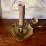 Candle holder transformed into a lamp