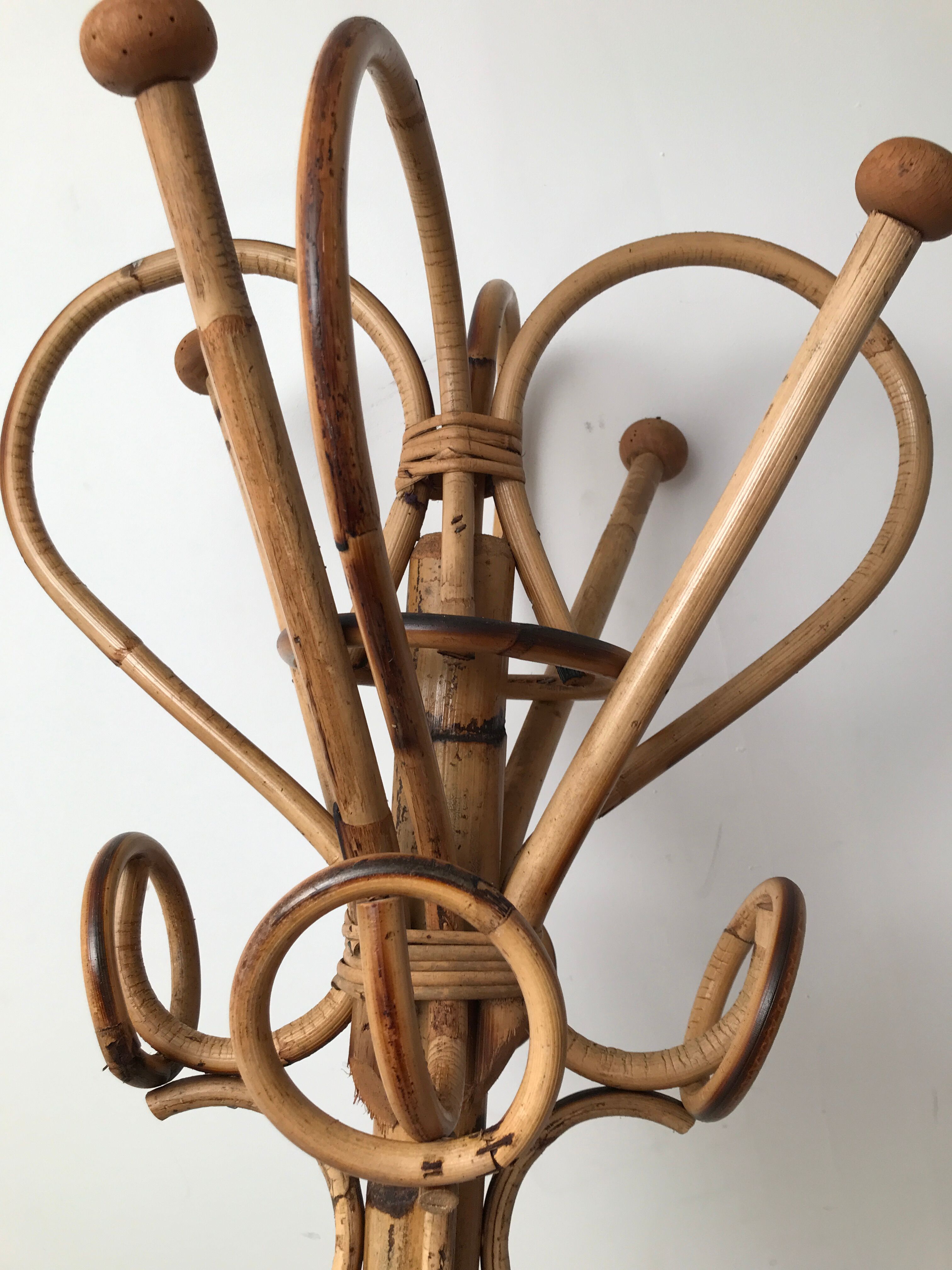 Bamboo parrot coat rack 50s-60s