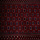 Tapis tekke afghan en laine à franges 215x103cm