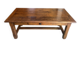 Old rustic farmhouse coffee table made of solid oak with 1 drawer 50