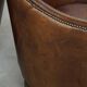 Set of 2 club chairs/armchairs in dark cognac leather