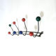 Multicolored wooden and metal coat holder