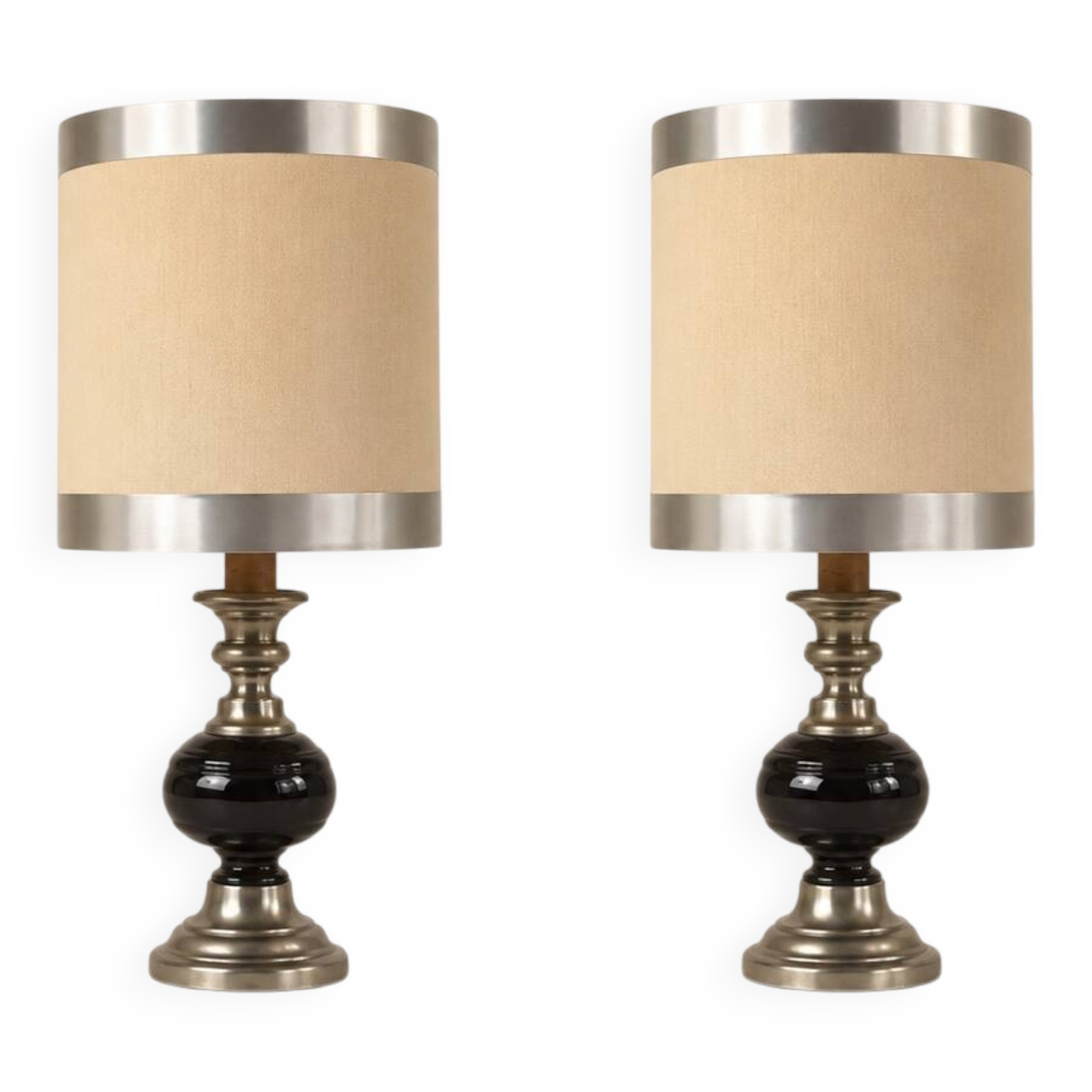 Pair of vintage table lamps, France, 1970s-80s