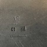 Pair of art deco coasters Christofle, Luc Lanel, Undulations model