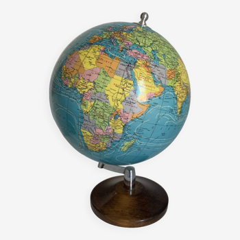 Vintage globe 1985 terrestrial Taride wood - 37 cm