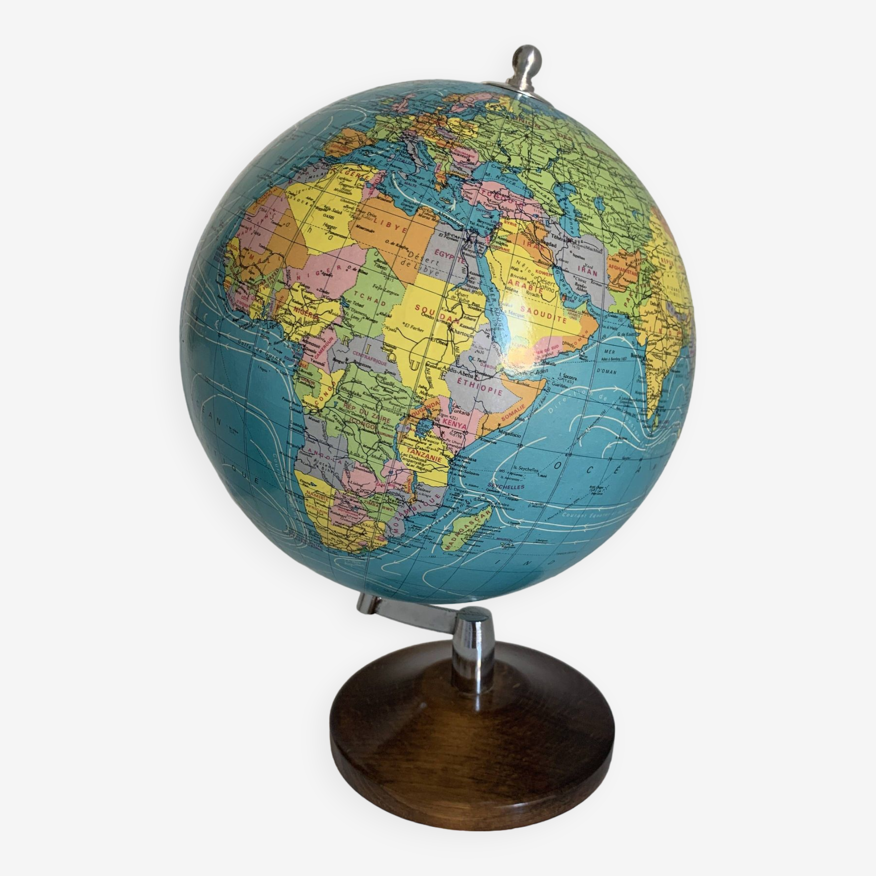 Globe Terrestre décoratif sur Pied en Bois 37 cm