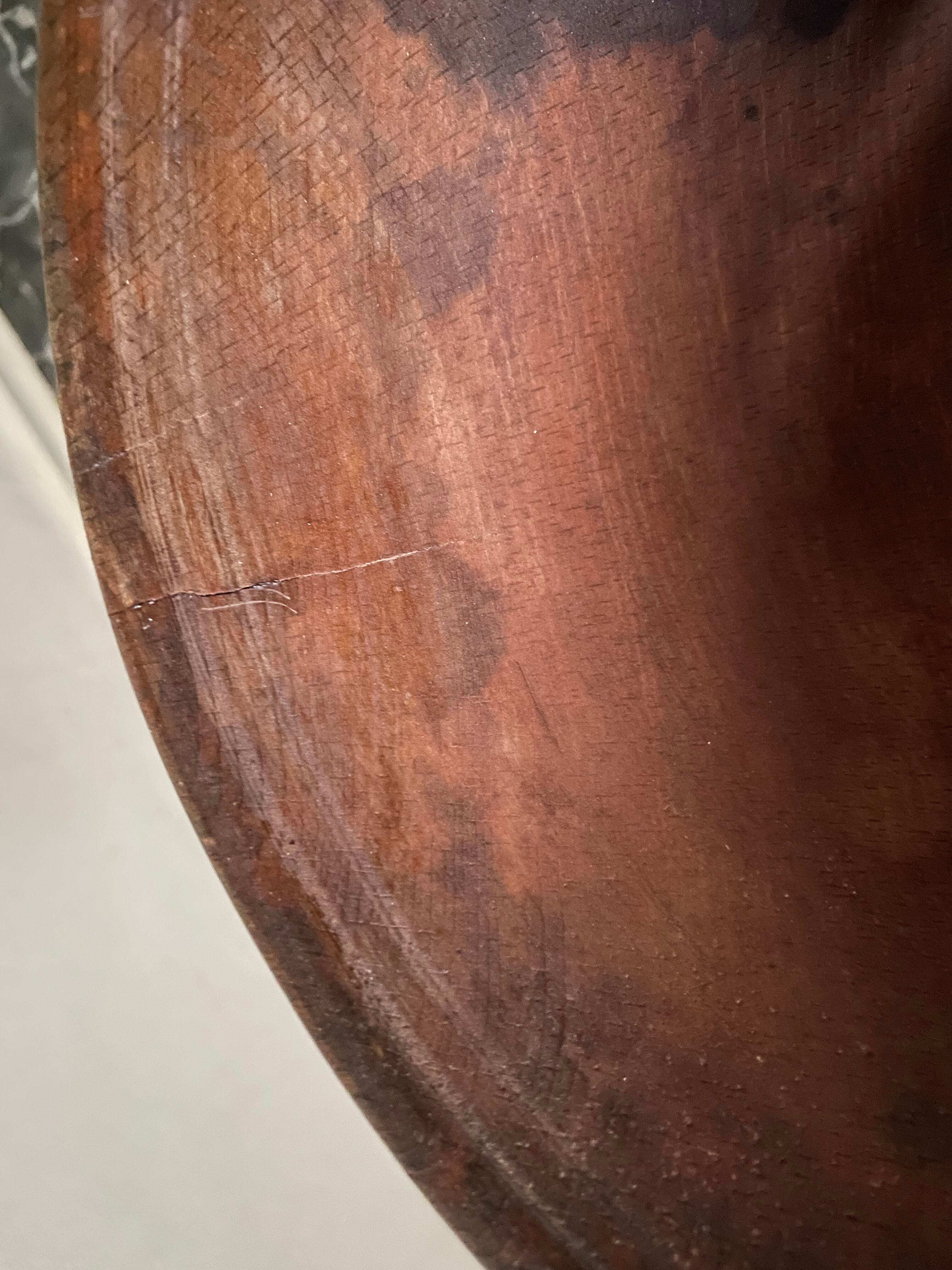 Raw wooden salad bowl