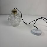 Lot 3 anciennes suspensions en verre bulle vintage