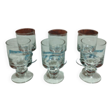 Set of 6 stemmed glasses from the 70s