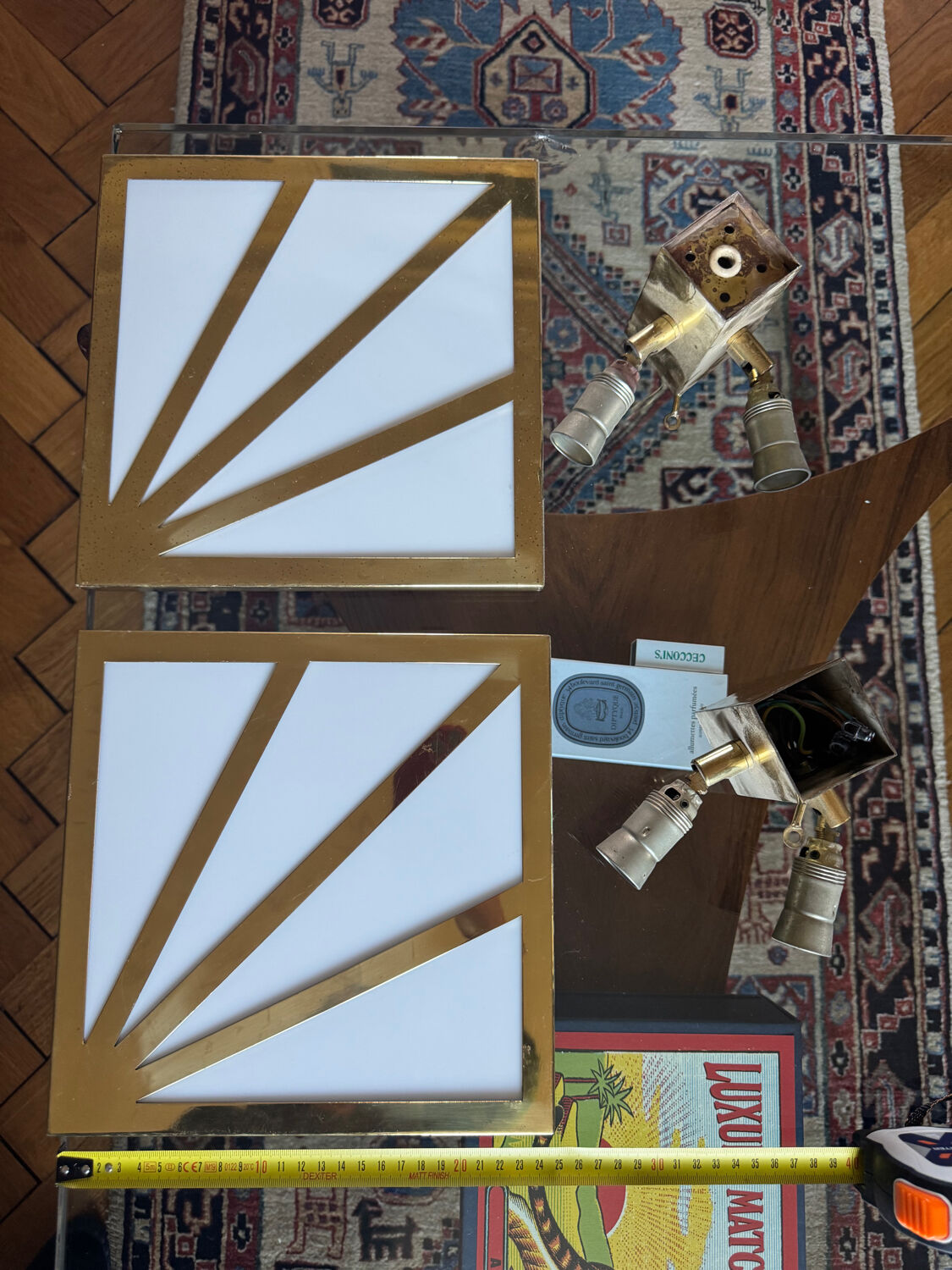 Art Deco wall sconces – gilded brass