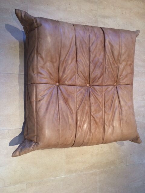 Togo pouffe by Michel Ducaroy for Ligne Roset natural leather