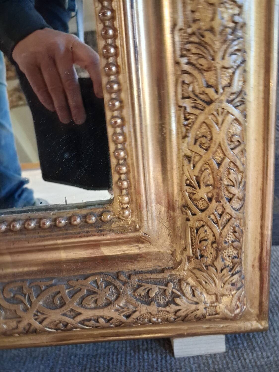 19th century mirror with angels 160 x 86