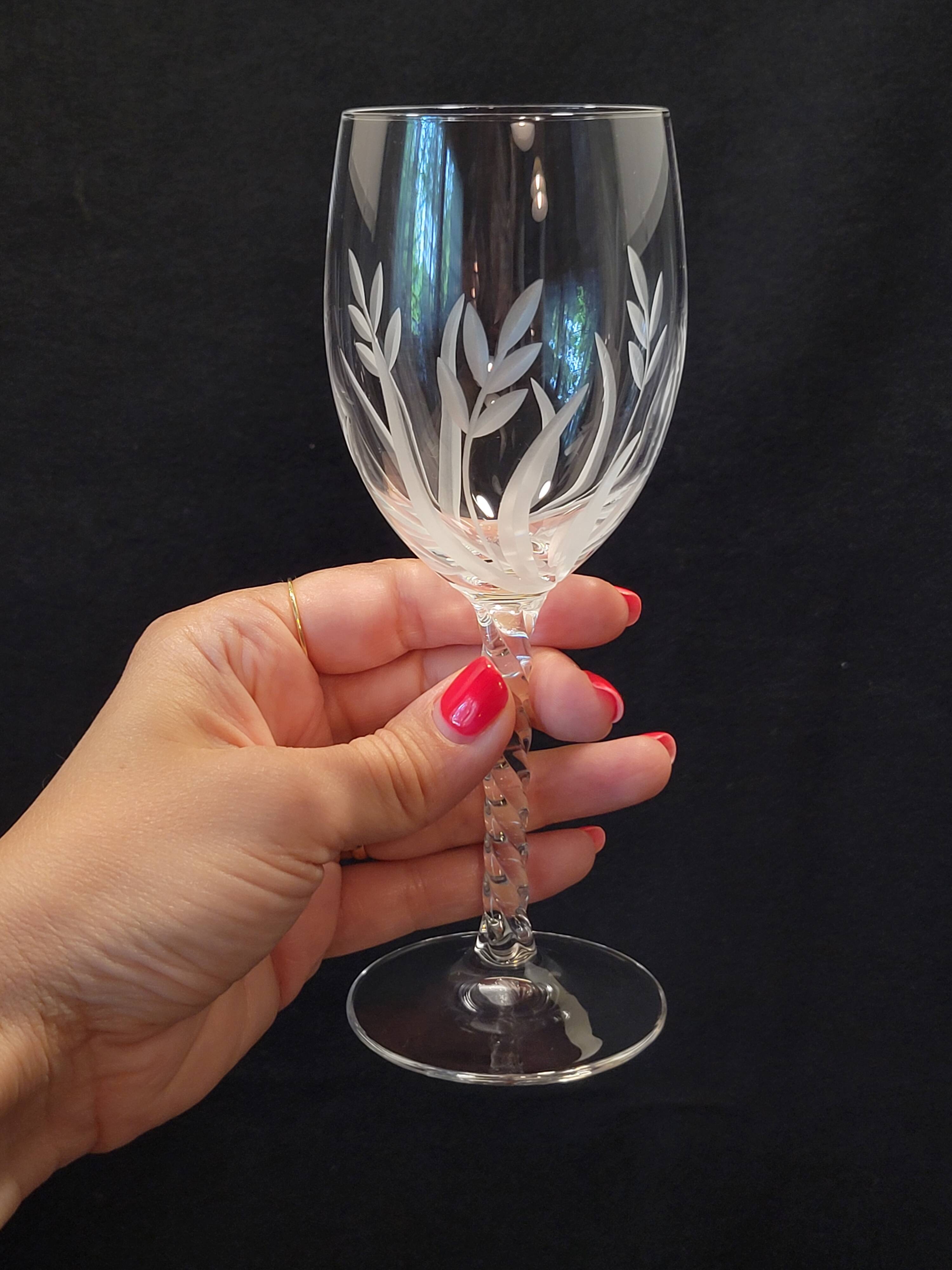 10 Arques Crystal Wine Glasses Fleury Cut Flamépis Model