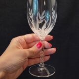 10 Arques Crystal Wine Glasses Fleury Cut Flamépis Model