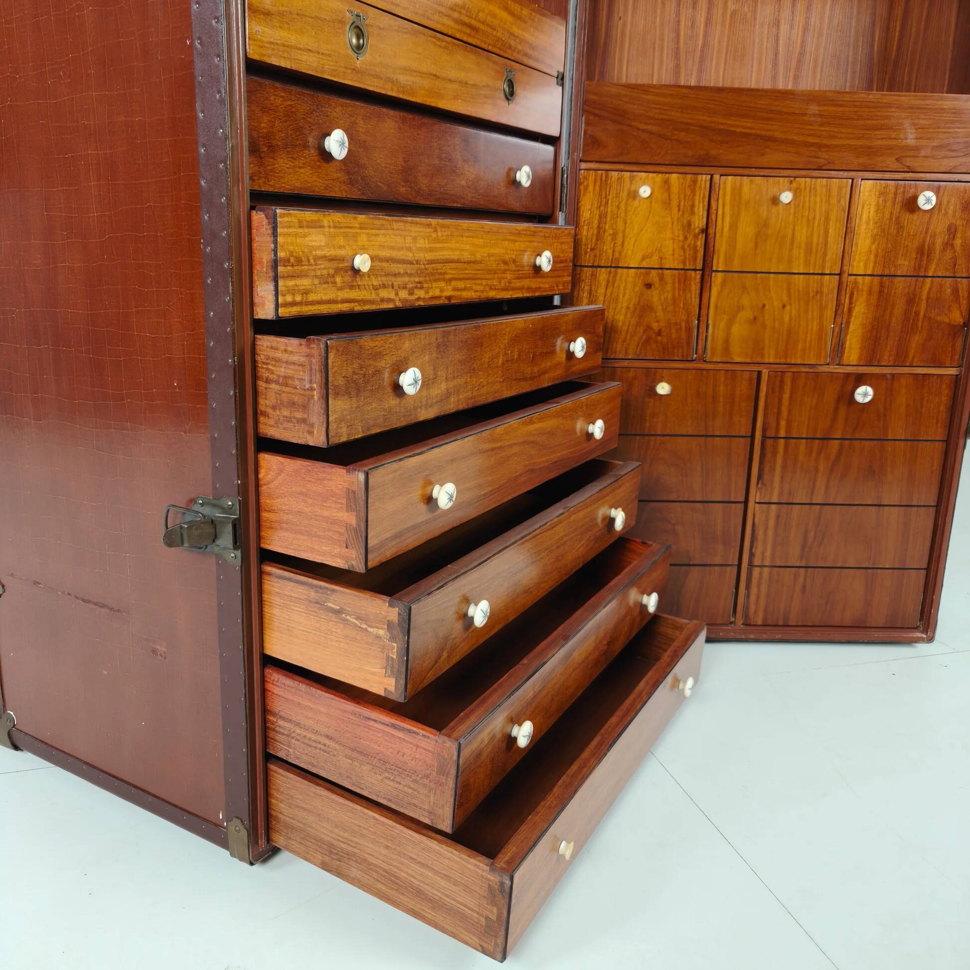 Starbay nautical steamer trunk campaign desk – 20th century