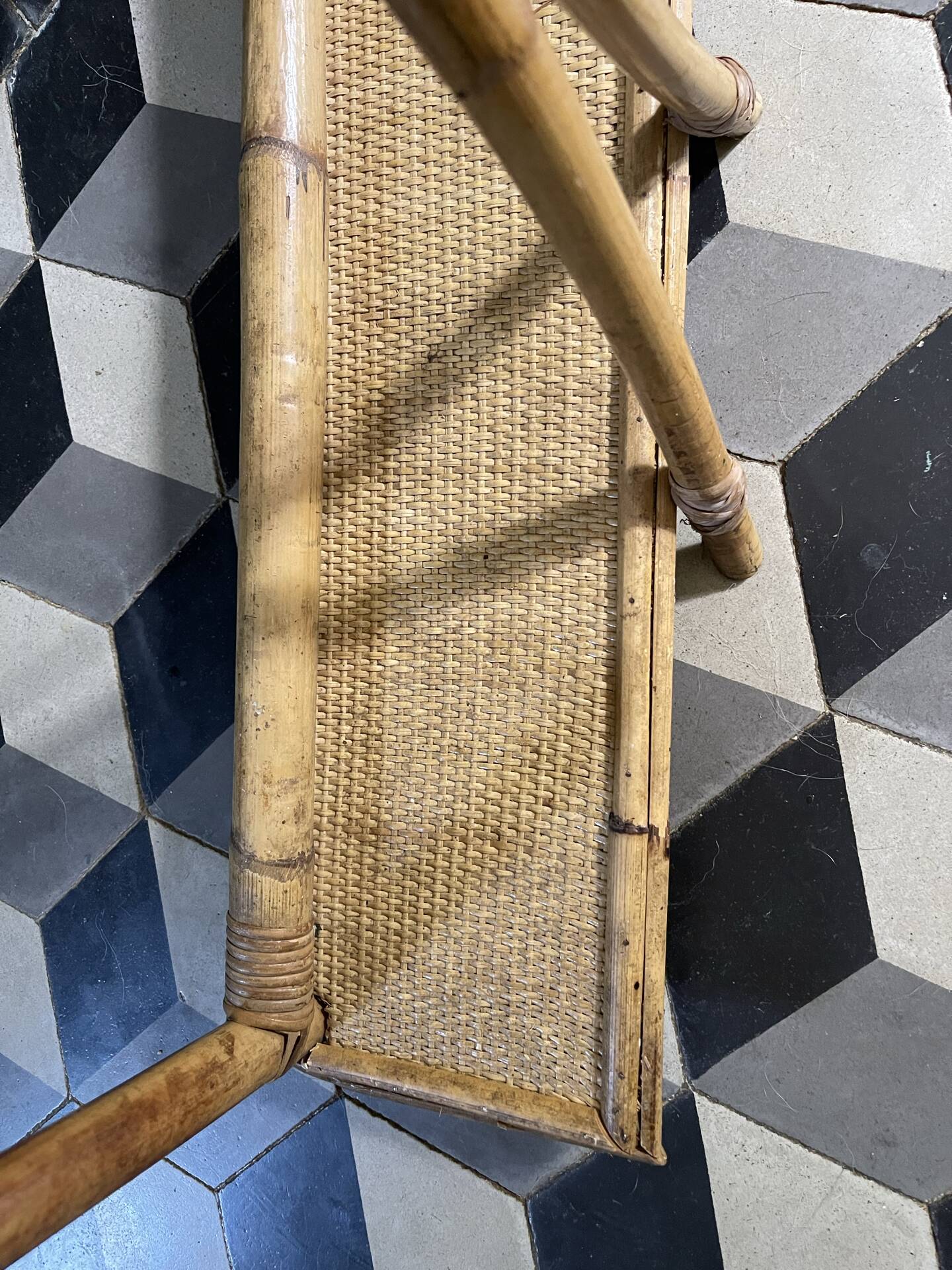 60s bamboo and rattan wardrobe