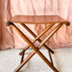 Tabouret de en Cuir et Bois Style Curule