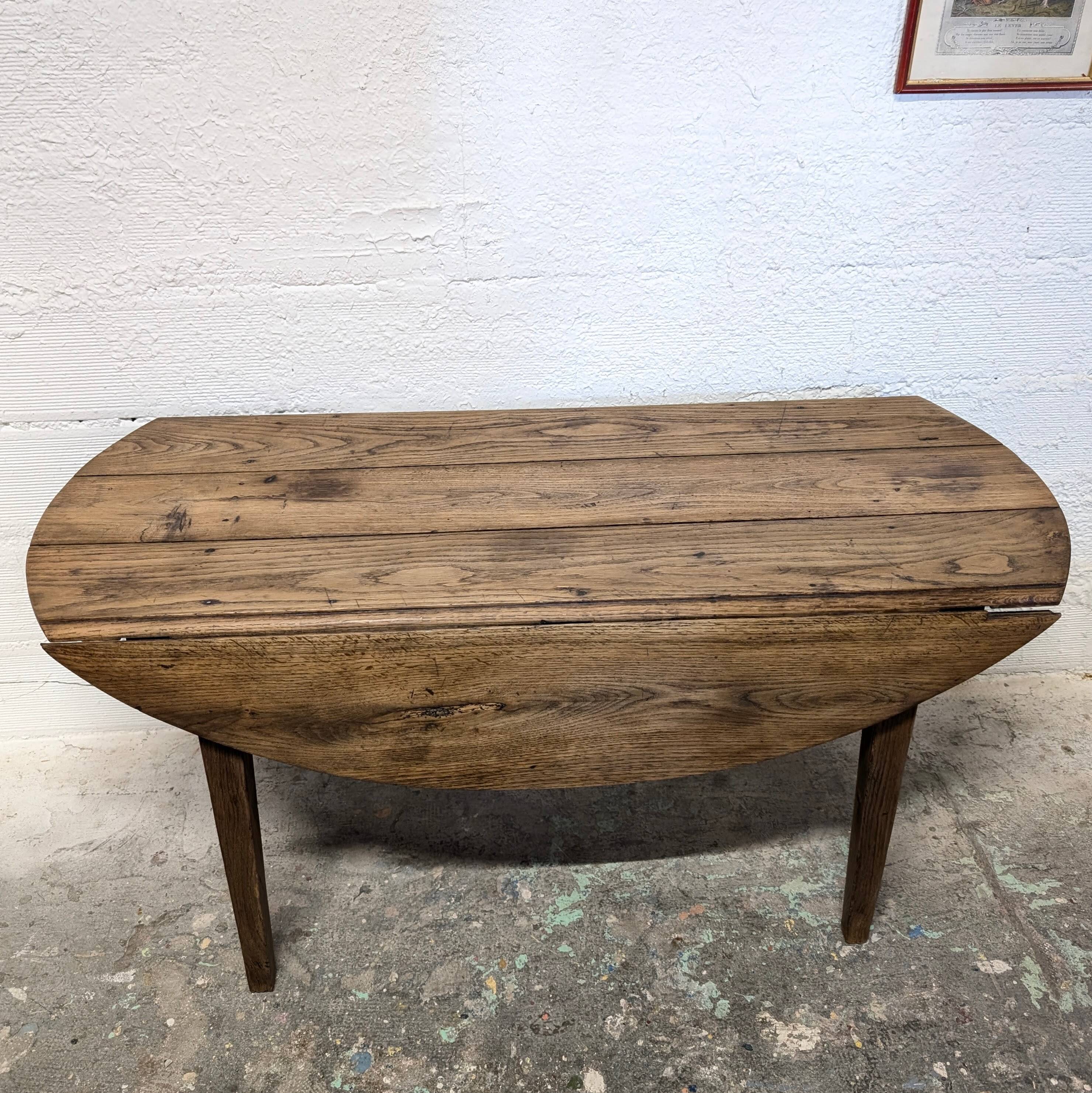 Table de ferme ovale à rabats