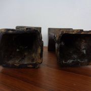 Large Brutalist German Bronze Candleholders, 1960s, Set of 2