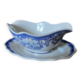 Saucière ancienne en faïence de Lunéville