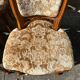 8 cherry wood chairs in Louis XV style with velvet upholstery.