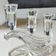 Stylish vintage candlestick, Buder with 3 lights. Lead crystal