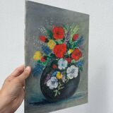 Tableau bouquet de fleurs peinture
