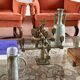 Modern solid brass candelabra, Lars Bergsten, Gusum Sweden 1990