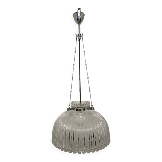 XL dome suspension in blown glass, Italy circa 1960