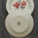 6 assiettes plates en faïence Digoin Sarreguemines, modèle Cannes