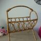 Vintage rattan magazine rack, wicker magazine basket home decor