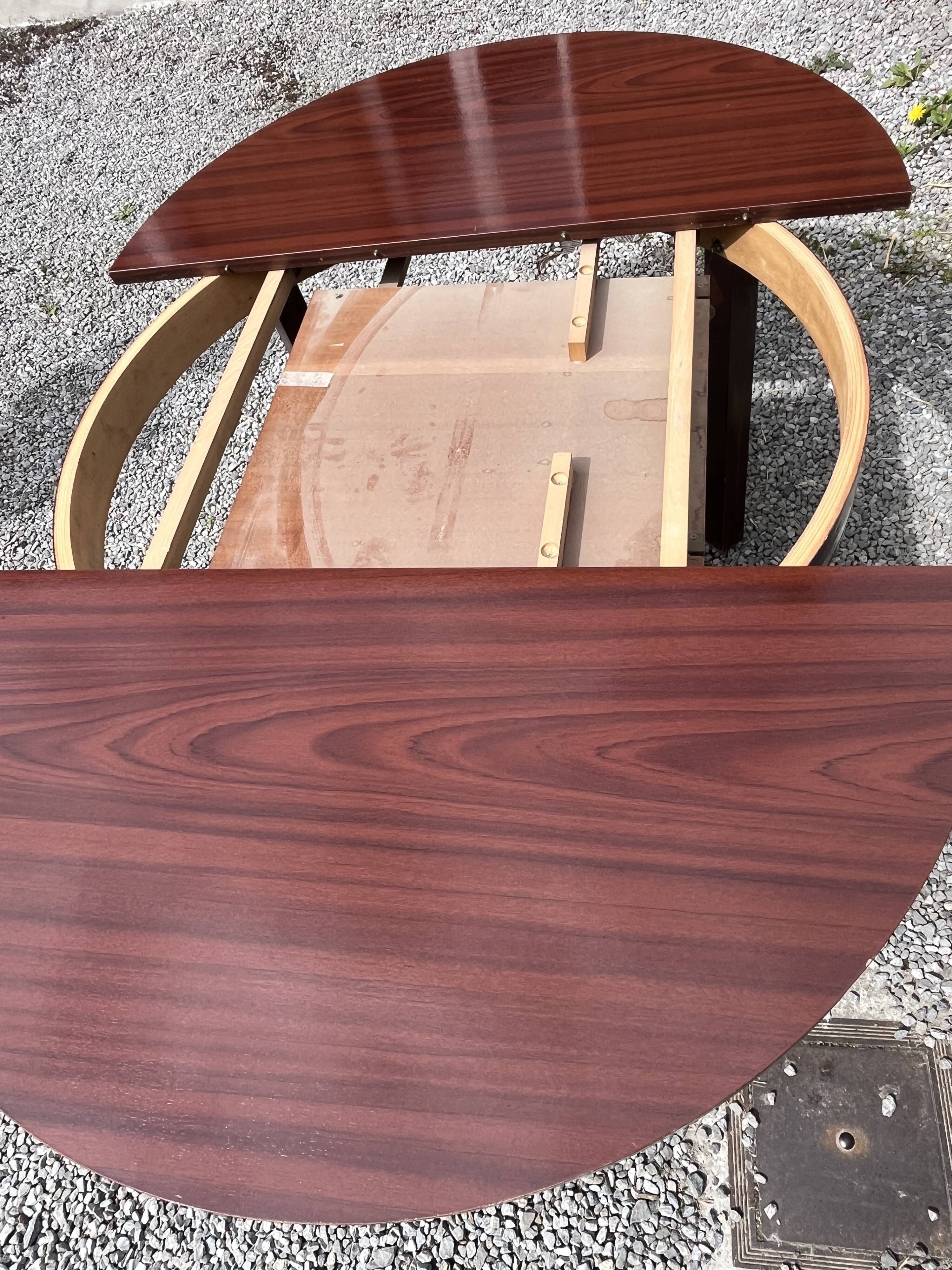 Round table with extensions, Scandinavian design.