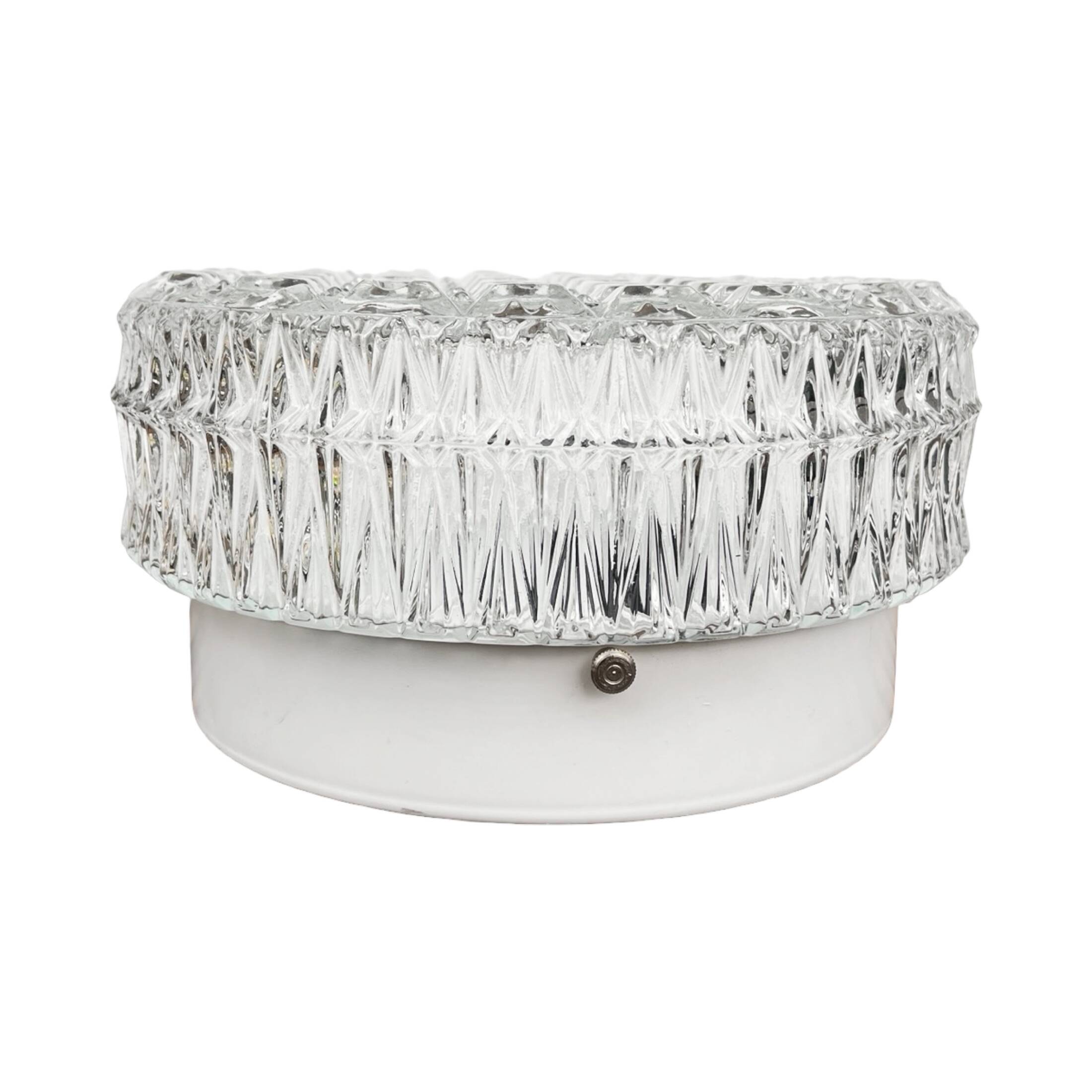 Crystal ceiling/wall lamp Kamenický Šenov, 1970s | Brusel style | Very good