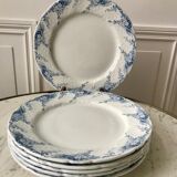 set of dessert plates in K&G Lunéville Iron Earth model "Angèle" late 19th century