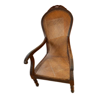 Fauteuil colonial acajou