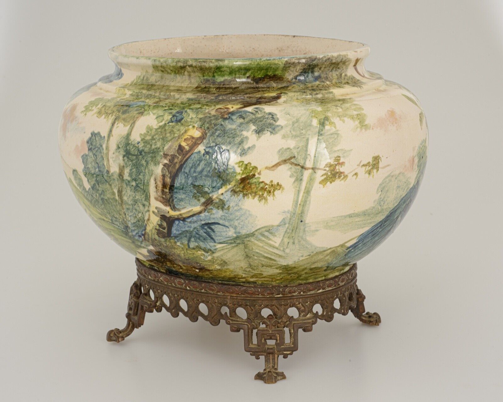 Cache pot slip impressionist 1900 japanese base montigny nineteenth