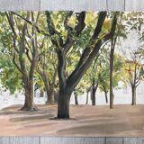 Aquarelle paysage vintage