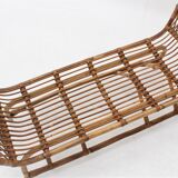 Mid century rattan benches, set of 2