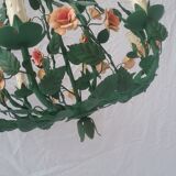 Chandelier wrought iron flowers with 6 lights