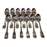 12 silver plated dessert spoons, Francia goldsmith, single-flat, 18.7cm