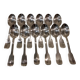 12 silver plated dessert spoons, Francia goldsmith, single-flat, 18.7cm