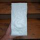 Small vintage Italian square vase, in white ceramic, fossil decoration