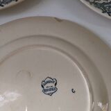 3 Grandes Assiettes Terre de Fer Rhodes Longwy XIX