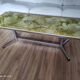 Vintage coffee table 70s chrome base and top resin effect marble green water