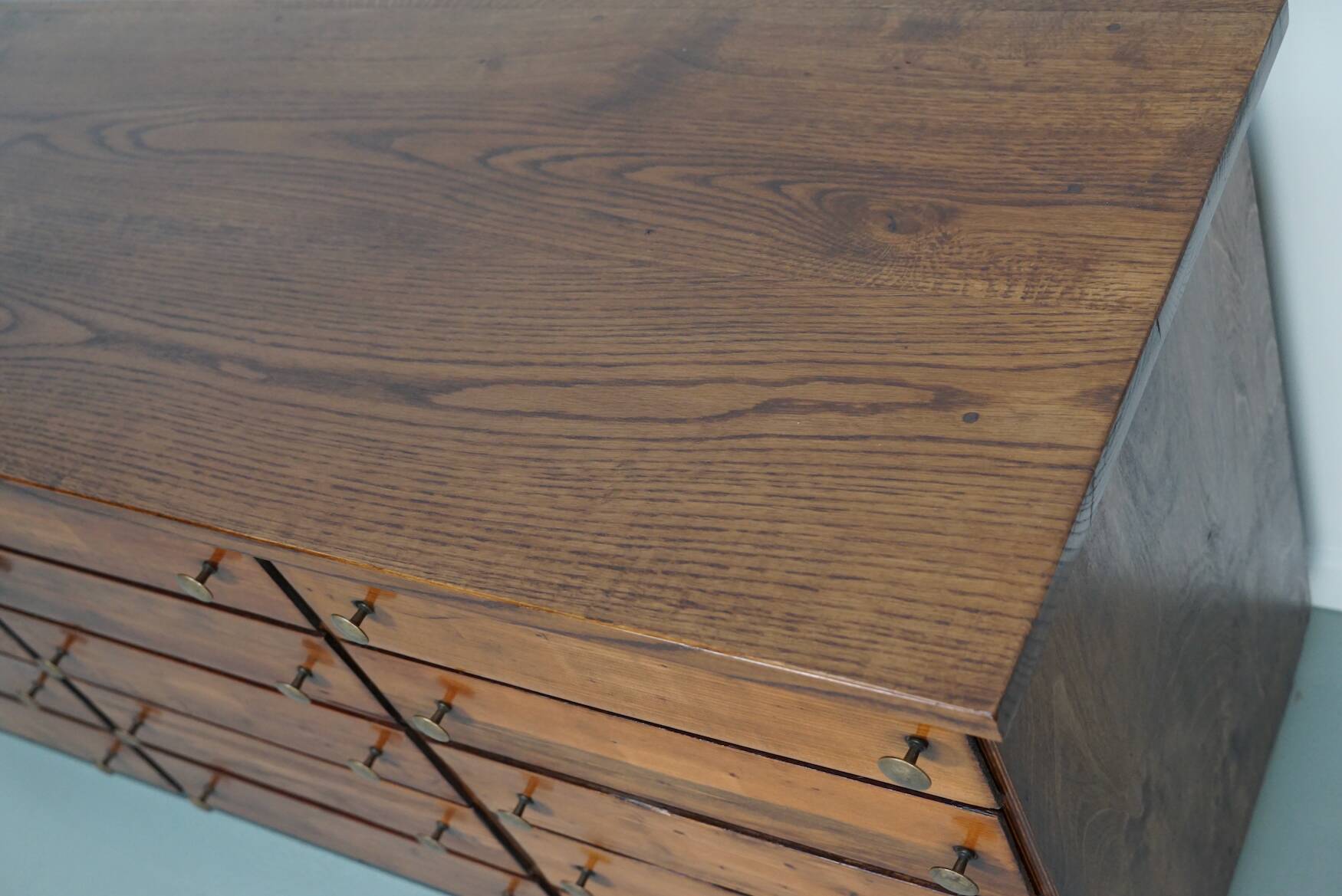 Vintage German pine & oak apothecary cabinet, 1950s